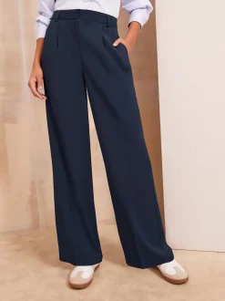 Donkerblauw - Friends Like These Premium broek met wijde pijpen en elastiek aan de achterkant