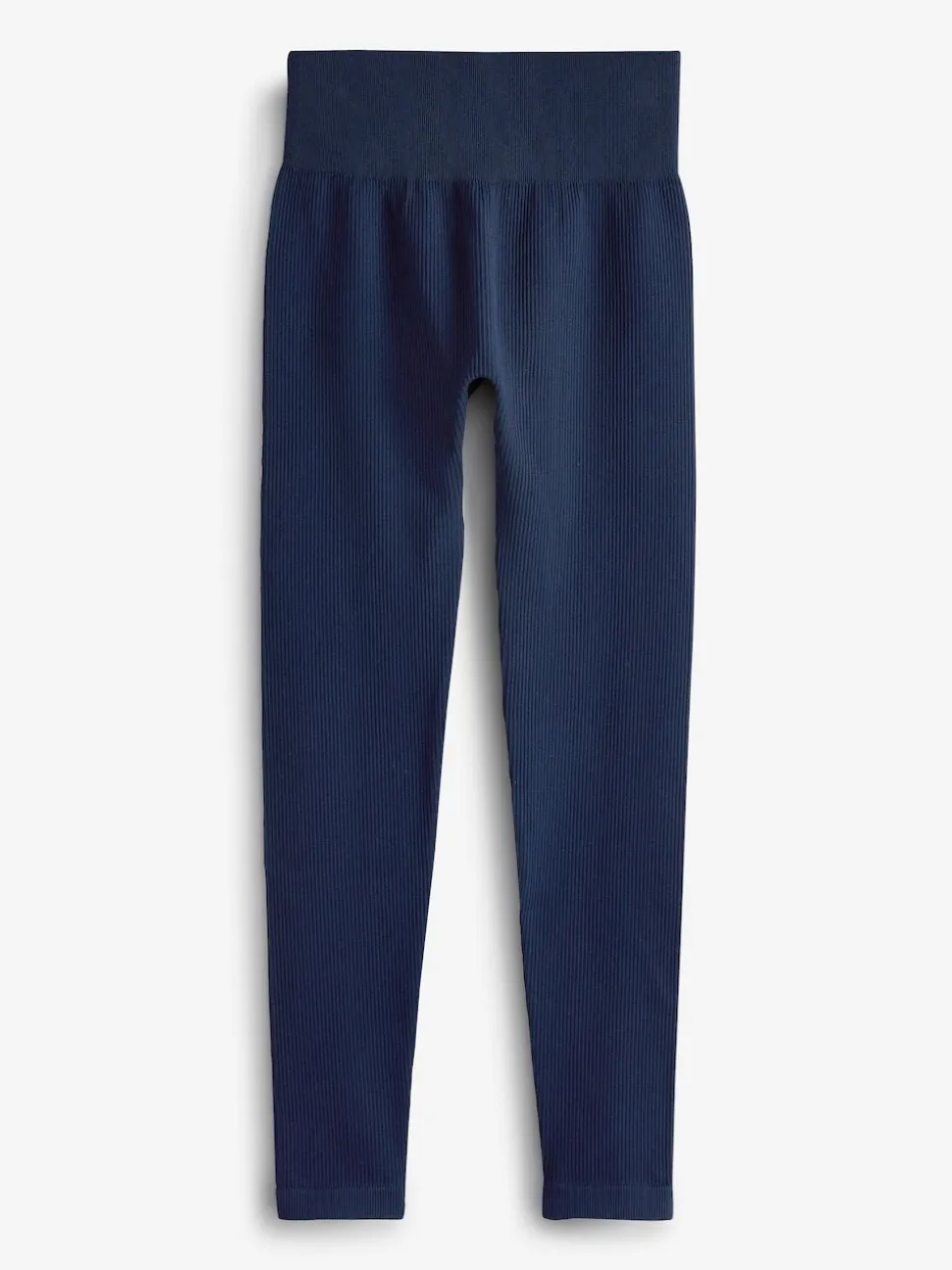 Donkerblauw - Geribbelde naadloze legging met hoge taille