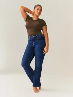 Donkerblauw - Hourglass Stretch Bootcut Denim Jeans