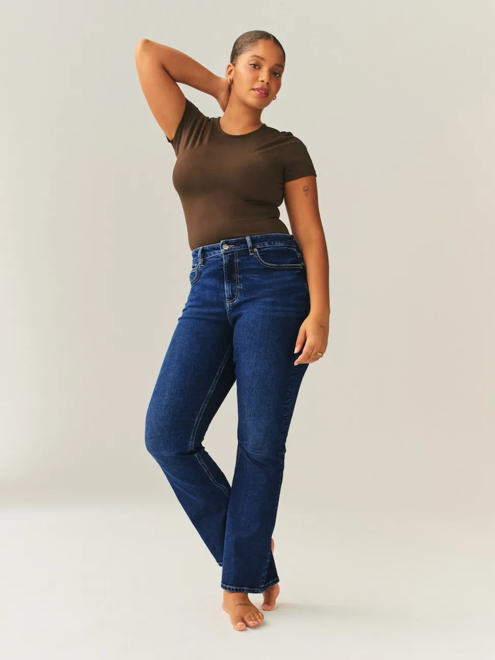 Donkerblauw - Hourglass Stretch Bootcut Denim Jeans