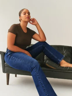 Donkerblauw - Hourglass Stretch Bootcut Denim Jeans