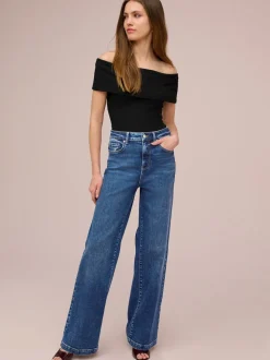 Donkerblauw - Jeans met wijde pijpen