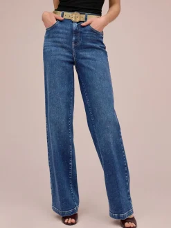 Donkerblauw - Jeans met wijde pijpen