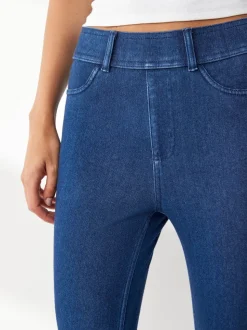 Donkerblauw - Lange jersey denim leggings