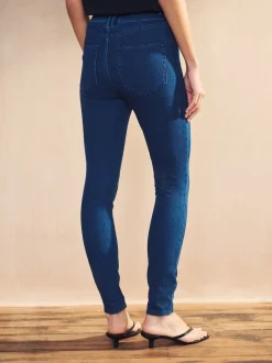 Donkerblauw - Legging van jersey-denim