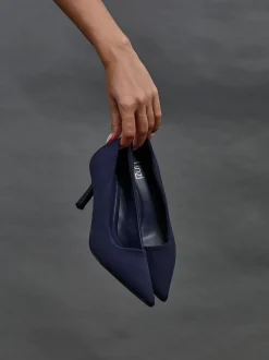 Donkerblauw - Linzi Kat Stilettohakken met gesloten hiel