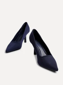 Donkerblauw - Linzi Kat Stilettohakken met gesloten hiel