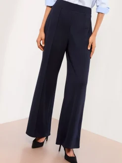 Donkerblauw - Lipsy - Broek met wijde pijpen en hoge taille