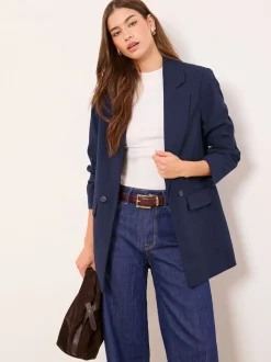 Donkerblauw - Lipsy - Relaxte lange maatsnitblazer