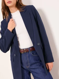 Donkerblauw - Lipsy - Relaxte lange maatsnitblazer