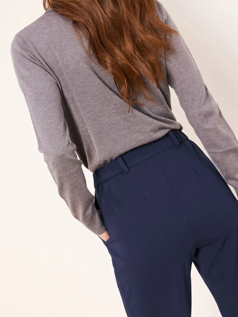 Donkerblauw - Lipsy broek op maat met toelopende pijpen