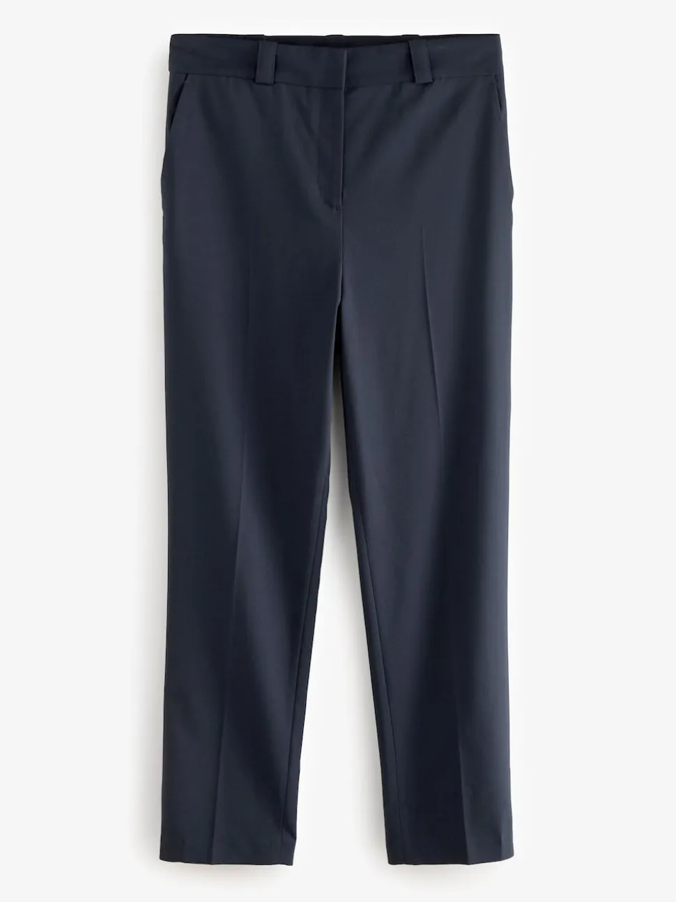Donkerblauw - Maatgesneden slim fit broek van stevige stof