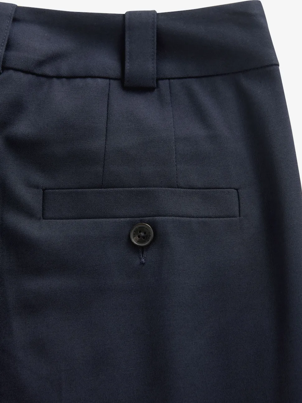 Donkerblauw - Maatgesneden slim fit broek van stevige stof