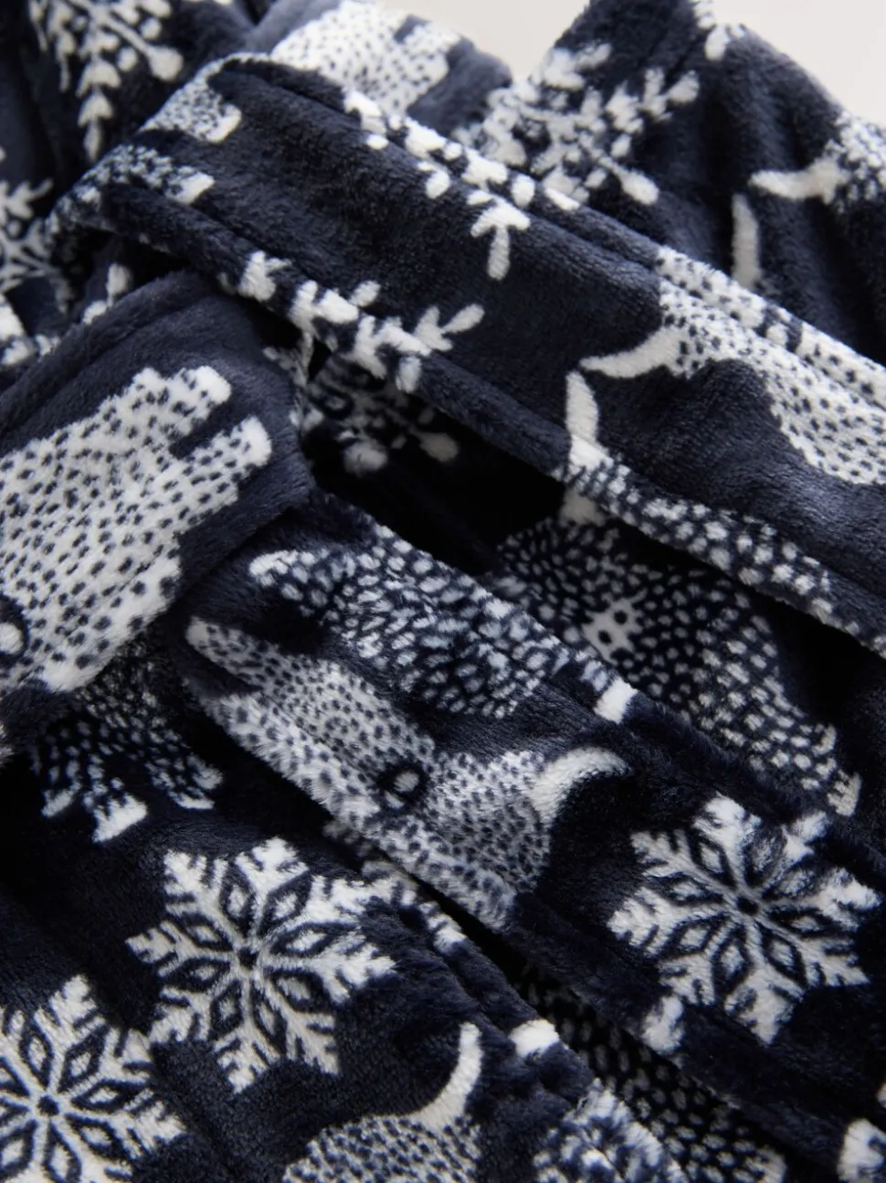 Donkerblauw - Matching Family Christmas Fairisle pattern Hamish The Highland Cow Dressing Gown