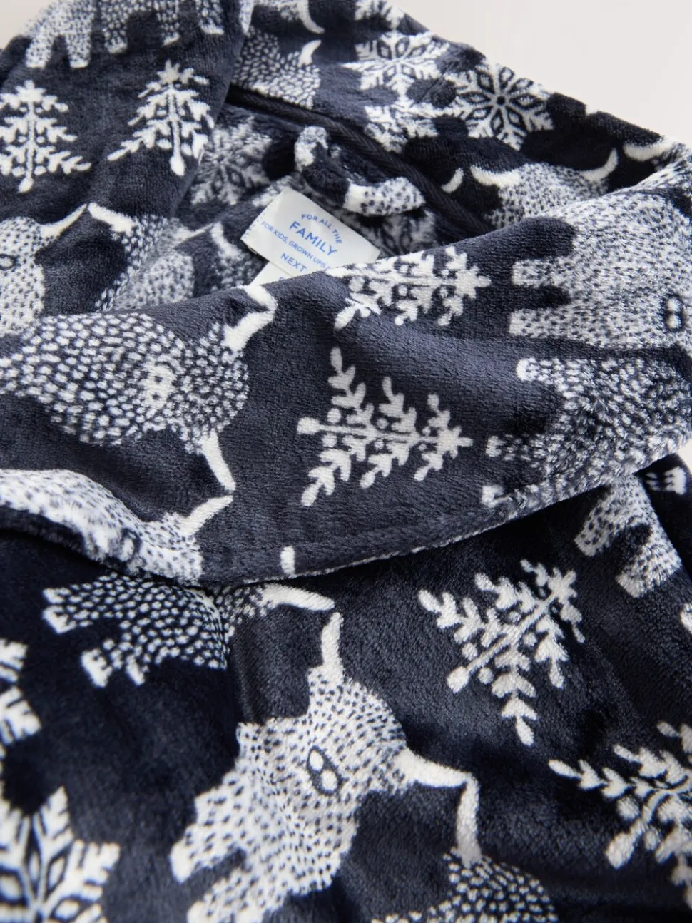 Donkerblauw - Matching Family Christmas Fairisle pattern Hamish The Highland Cow Dressing Gown