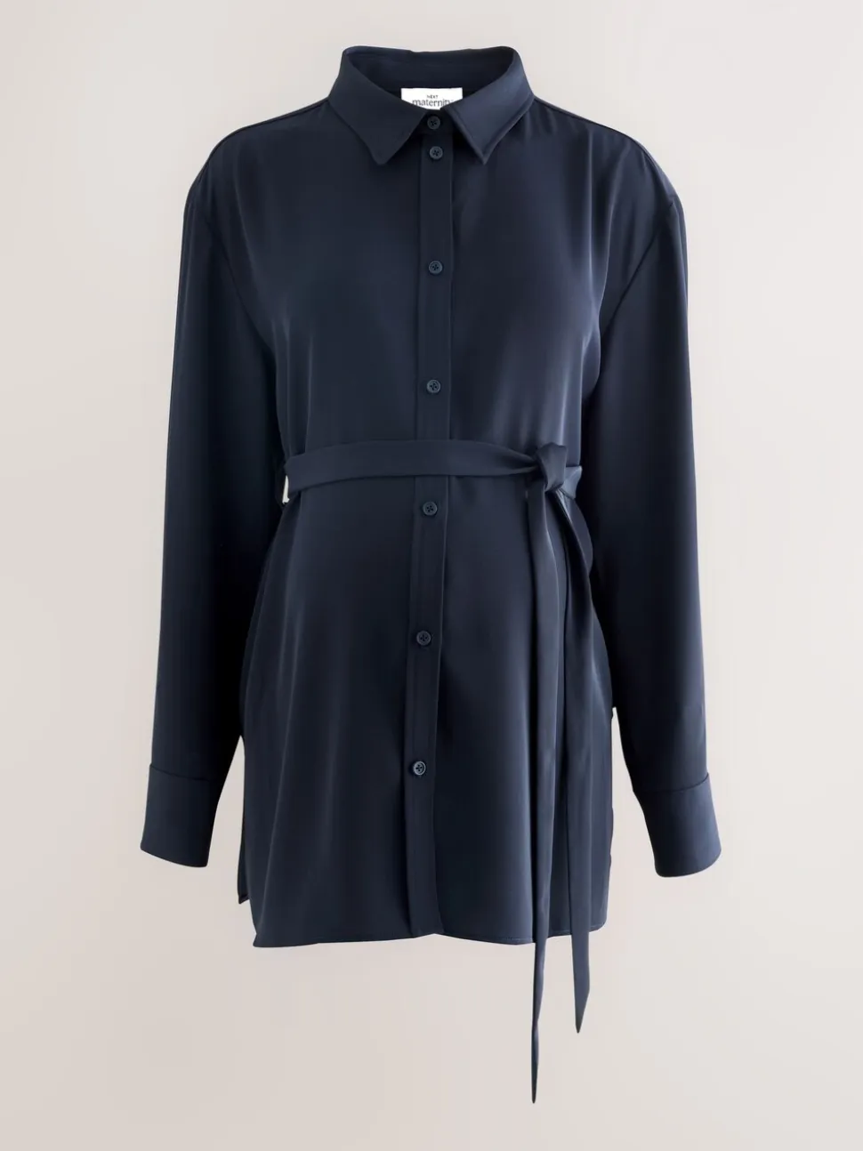 Donkerblauw - Maternity Belted Shirt