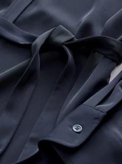 Donkerblauw - Maternity Belted Shirt