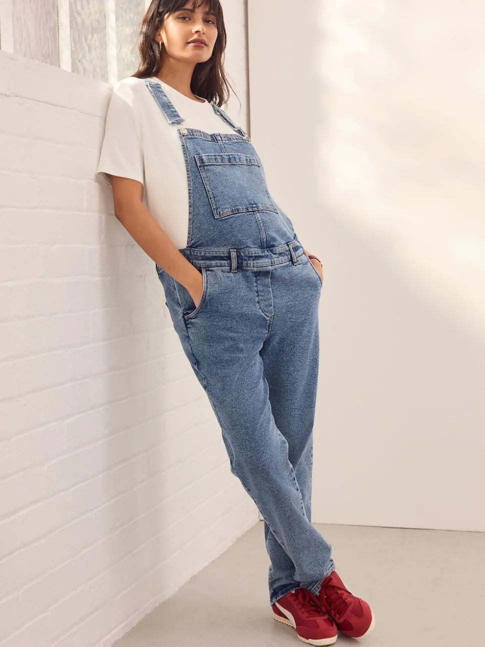 Donkerblauw - Maternity Denim Dungaree