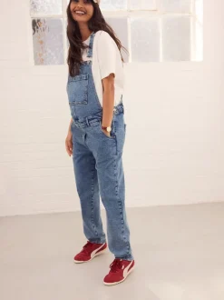 Donkerblauw - Maternity Denim Dungaree