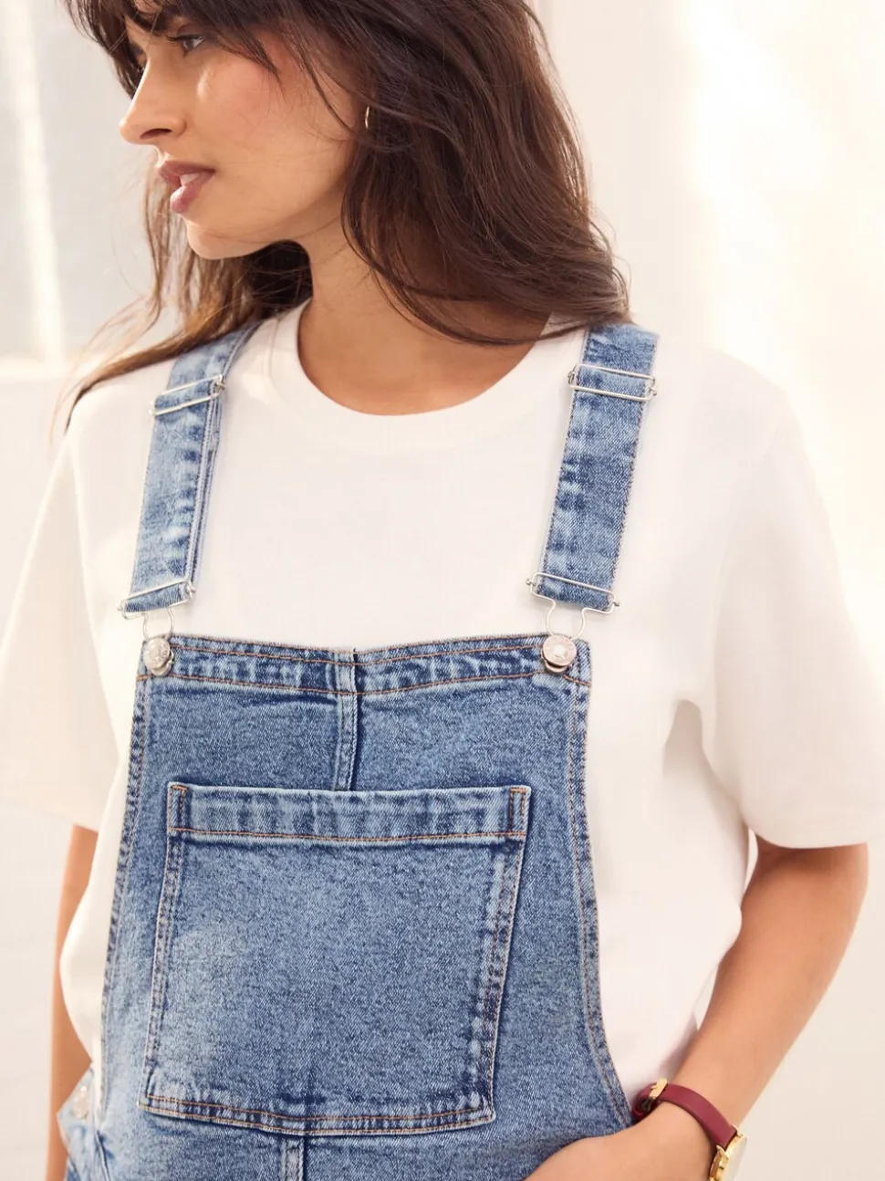 Donkerblauw - Maternity Denim Dungaree