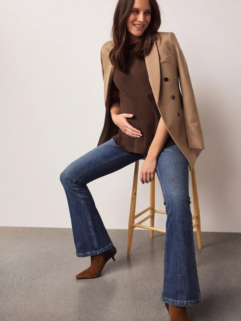 Donkerblauw - Maternity Denim Flare Jeans