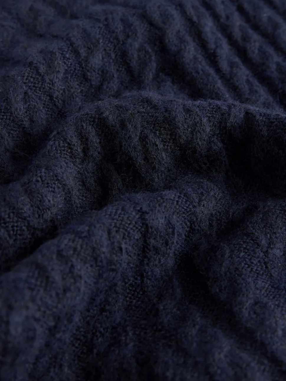 Donkerblauw - Mini-trui-jurk met kabelpatroon