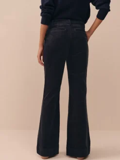 Donkerblauw - N. Premium Cord Bootcut Broeken