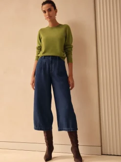 Donkerblauw - N.Premium High Rise Culotte Jeans