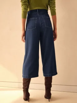 Donkerblauw - N.Premium High Rise Culotte Jeans