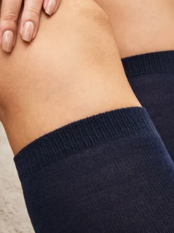 Donkerblauw - Set van 2 paar kniekousen van modalmix