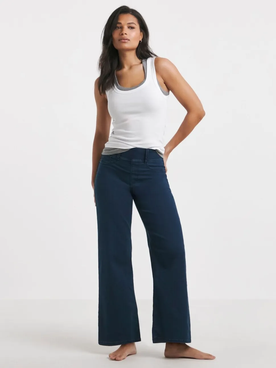 Donkerblauw - Simply Be Wide Leg Jeggings