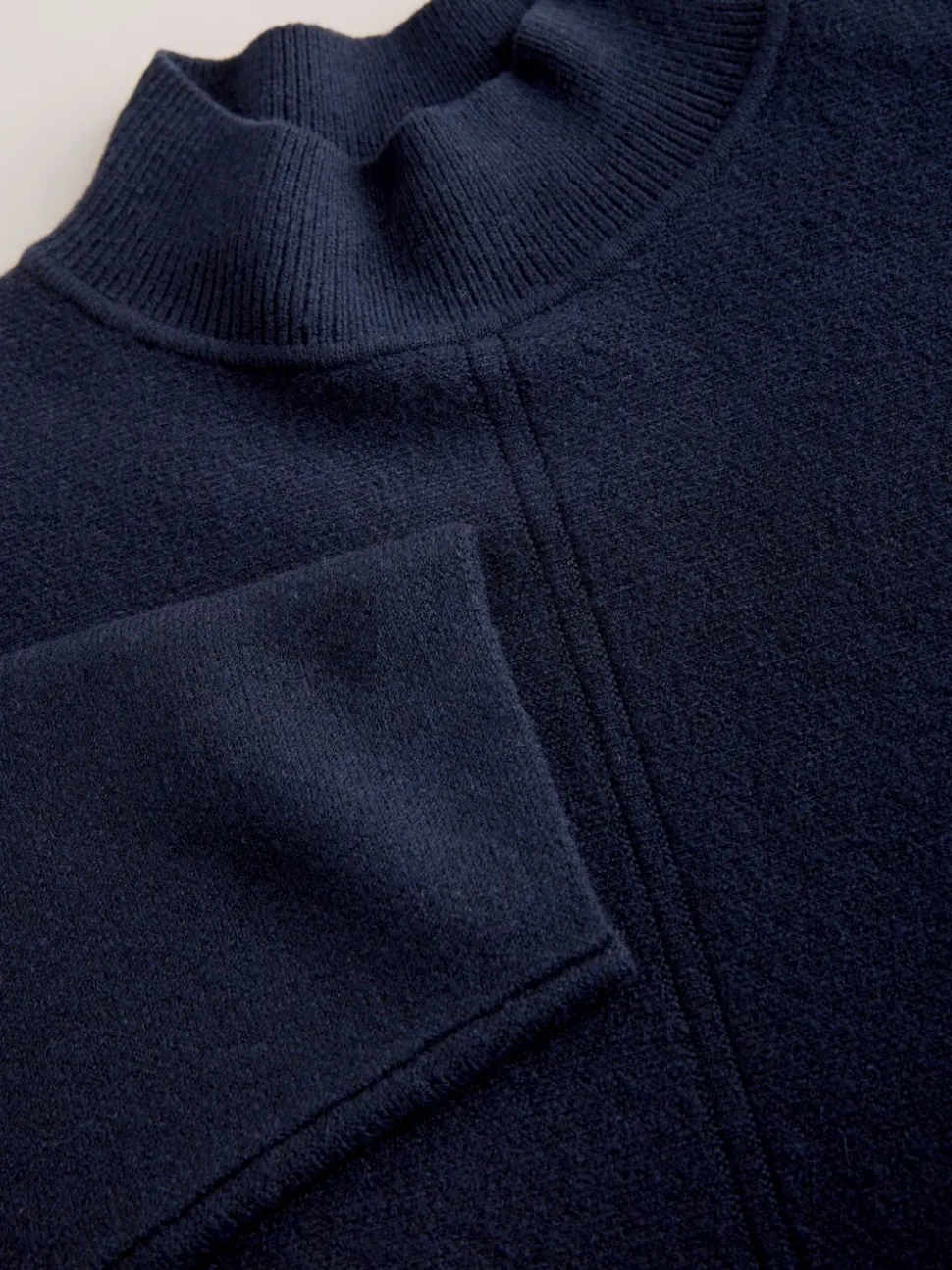 Donkerblauw - Supersoft High Neck Seam Detail Jumper
