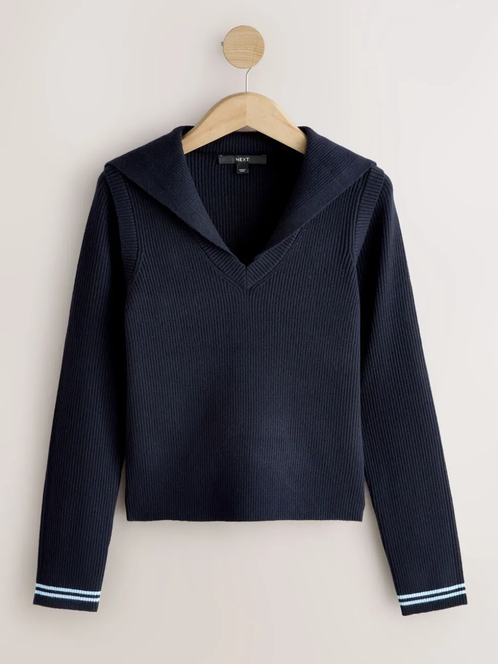 Donkerblauw - Supersoft Sailor Collar Layered Jumper