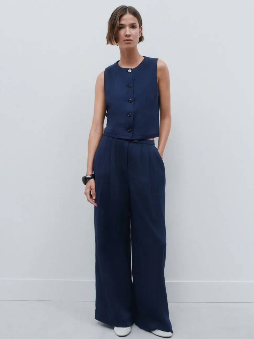 Donkerblauw - Superwide Pleated Trousers