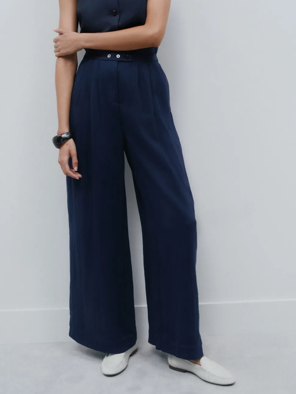 Donkerblauw - Superwide Pleated Trousers