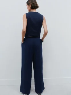 Donkerblauw - Superwide Pleated Trousers