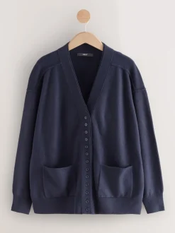 Donkerblauw - Superzacht V-hals vest met zakken