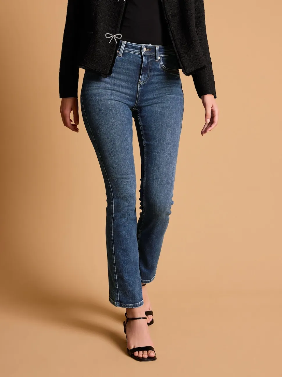 Donkerblauw - Superzachte bootcut-jeans