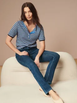 Donkerblauw - Superzachte slim-fit jeans