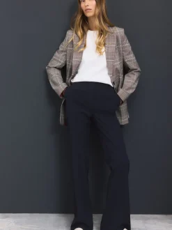 Donkerblauw - Tailored Bootcut Trousers With Wool