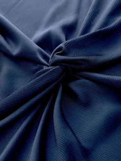 Donkerblauw - Twist Front Long Sleeve Satin Maxi Dress
