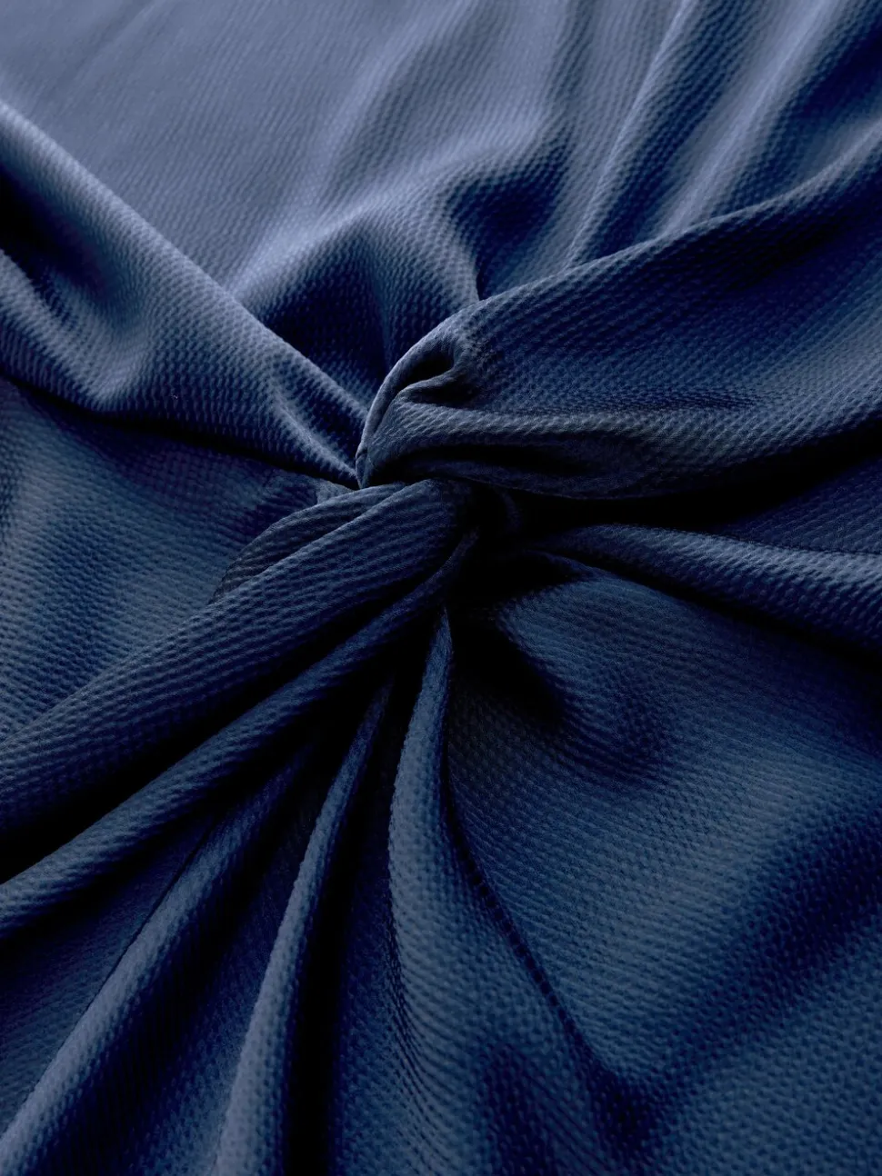 Donkerblauw - Twist Front Long Sleeve Satin Maxi Dress