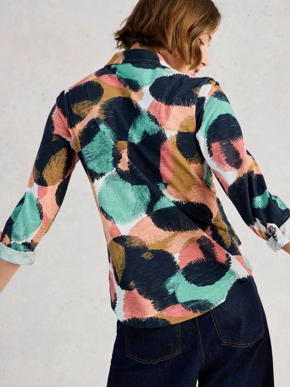 Donkerblauw - White Stuff jersey Annie overhemd