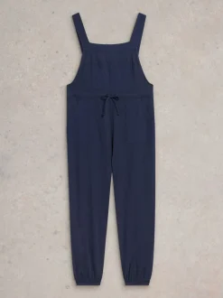 Donkerblauw - White Stuff Dungarees van jersey, 100% katoen, Daphne