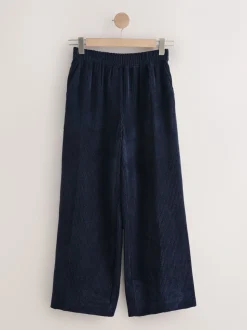 Donkerblauw - Wijde pijpen zachte corduroy broeken
