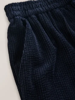 Donkerblauw - Wijde pijpen zachte corduroy broeken