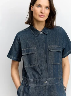 Donkerblauw - 100{Zwangerschapspakje van denim katoen