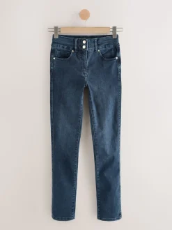 Donkerblauw denim - Figuurvormende slim jeans