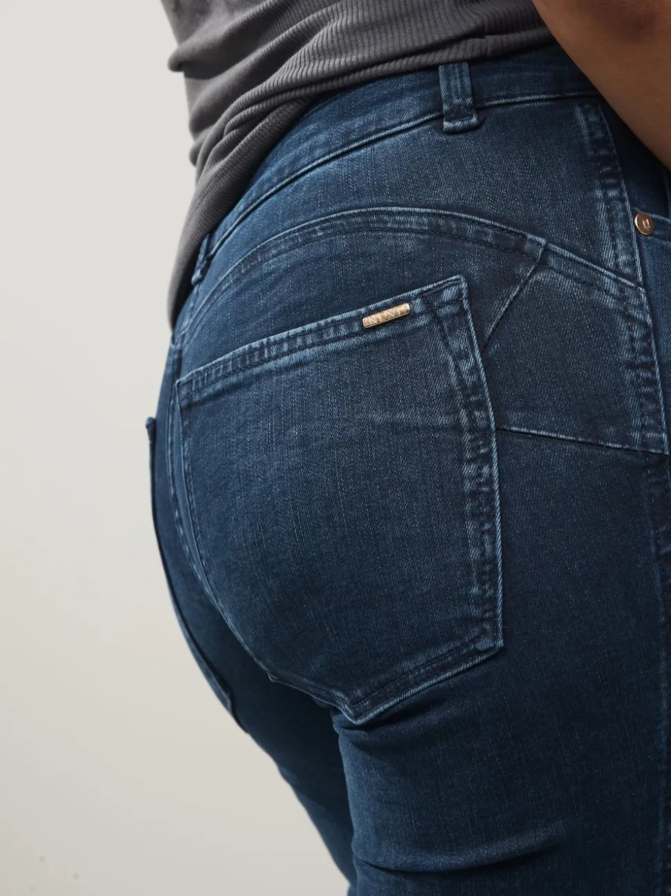 Donkerblauw denim - Lift, slim en shape jeans met bootcut
