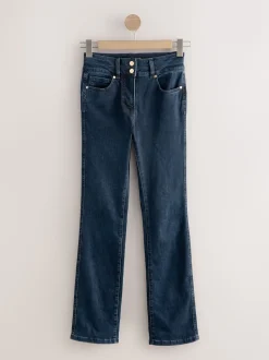 Donkerblauw denim - Lift, slim en shape jeans met bootcut